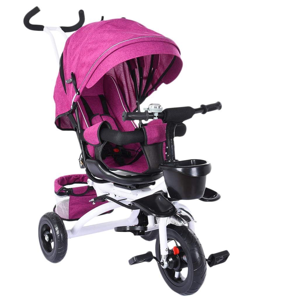 5-in-1 Foldable Baby Ride On Tricycle Trike Stroller Push Toddler Steel Joy Play 
