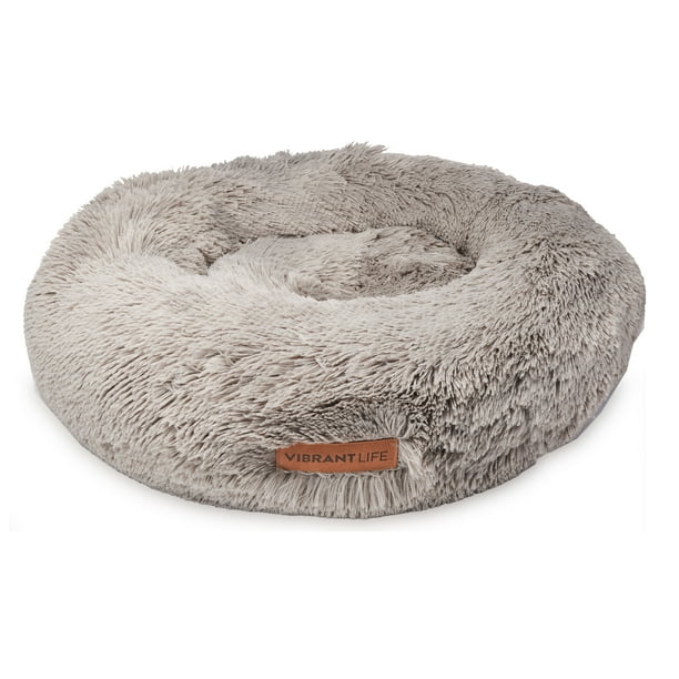 Vibrant Life Plush Donut Pet Bed, Size Medium, Grey - Walmart.com - Walmart.com