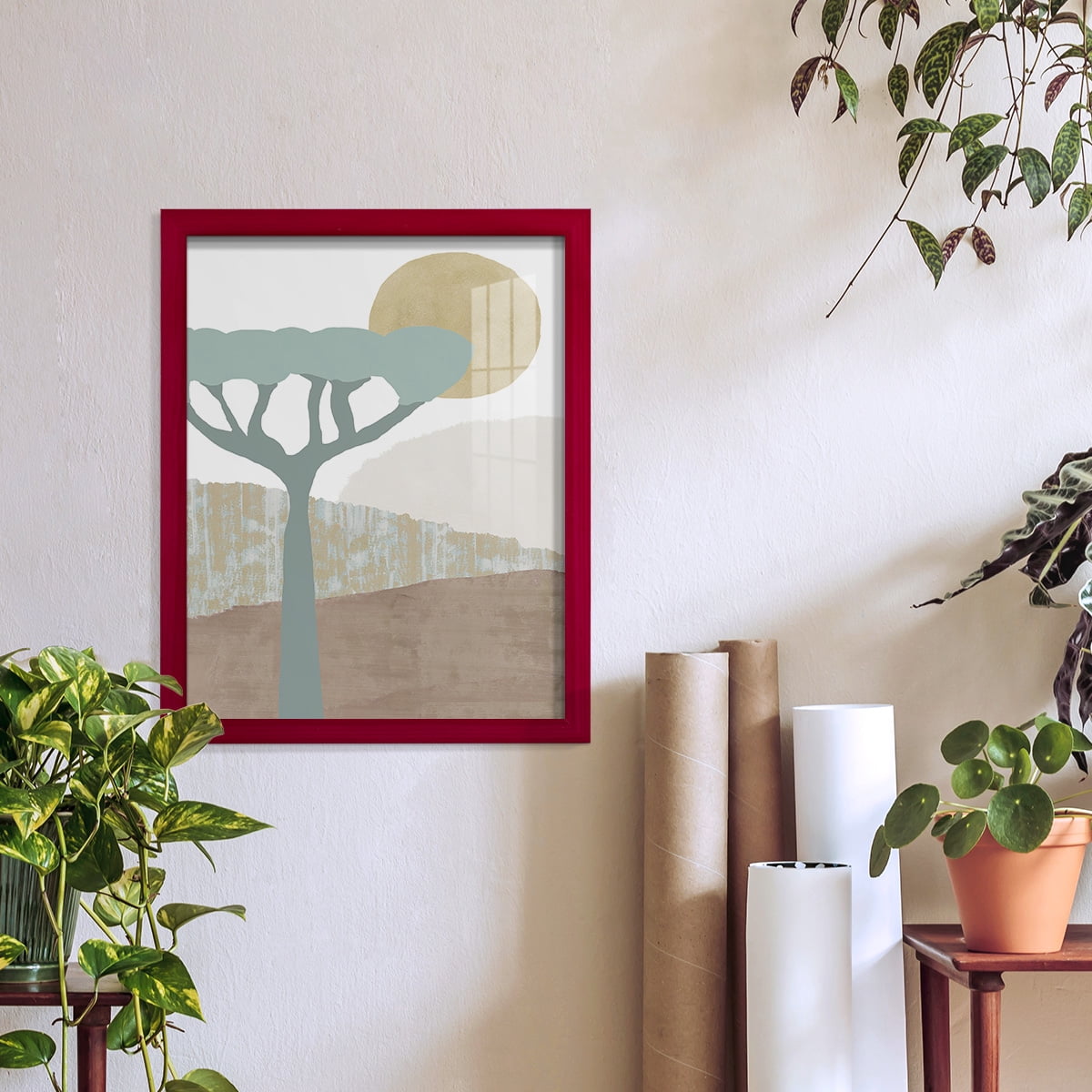 Ennerdale II - Framed Print w/glass - Cherry Red