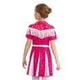 thumbnail image 2 of iiniim Halloween Western Party Dress Up Cowgirl Kids Girls Tassels Fringe Shiny Sequins Pleated Dresses Hot Pink 6, 2 of 7