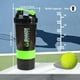 thumbnail image 3 of XTKS Botella Coctelera - Vaso Coctelera de Proteínas con Compartimentos de Almacenamiento - Botellas de Batido de Entrenamiento a Prueba de Fugas con Mezclador para una Mezcla Suave - 500ML/16oz (VERD, 3 of 5