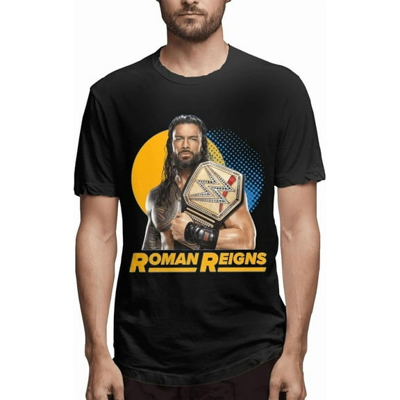 Roman Reigns Youth Men's Short Sleeve T Shirts Vintage Shirts Cotton Round Neck T-Shirt Tops Clothes for Men T-Shirts