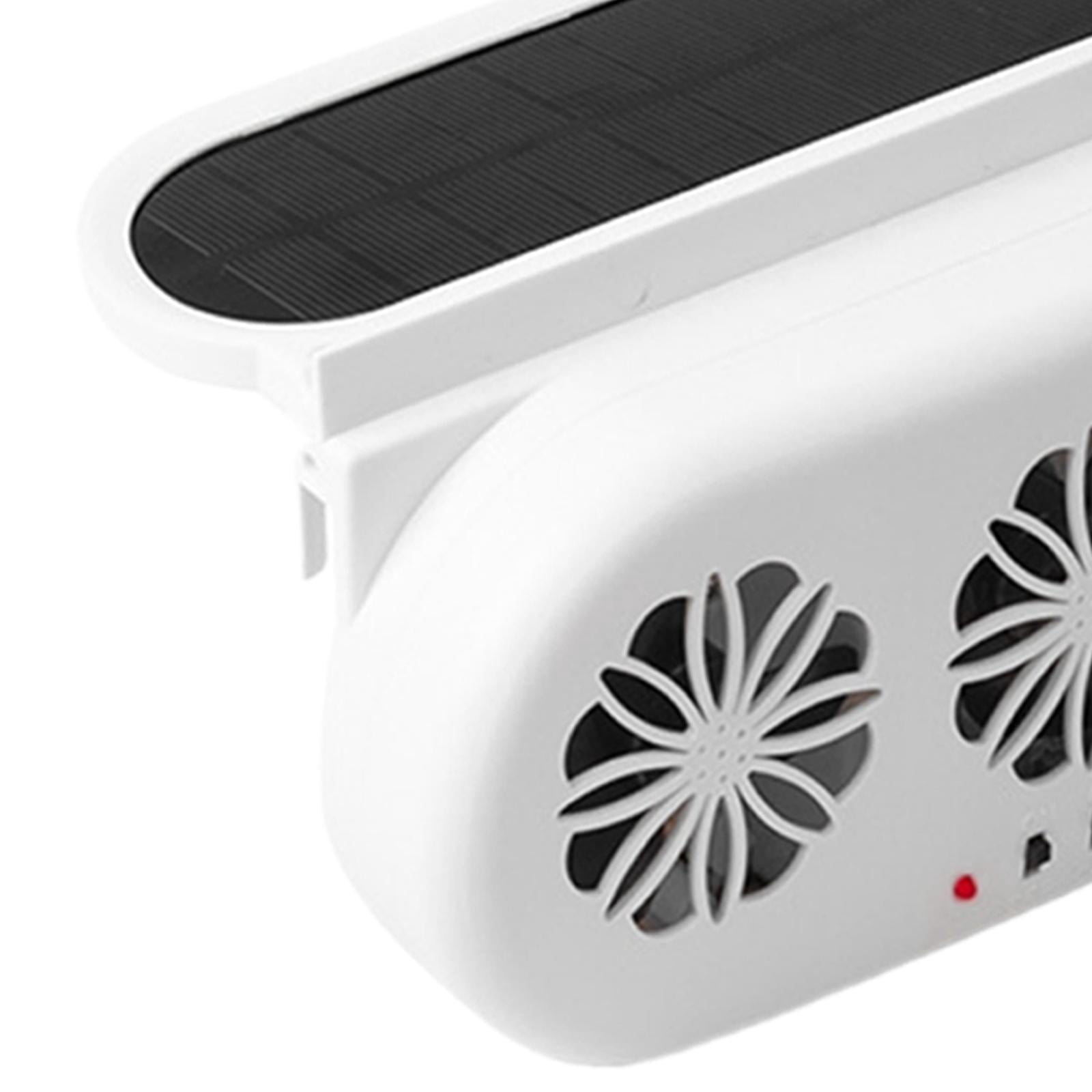 Baoblaze Car Solar Powered Window Exhaust Fan Portable Fan Vehicle Cooling Fan White