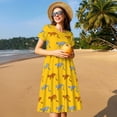 thumbnail image 4 of Balery Leopard Print Vestidos sueltos de manga corta para mujer, vestidos de verano 2025, vestidos casuales de corte A con vuelo., 4 of 6