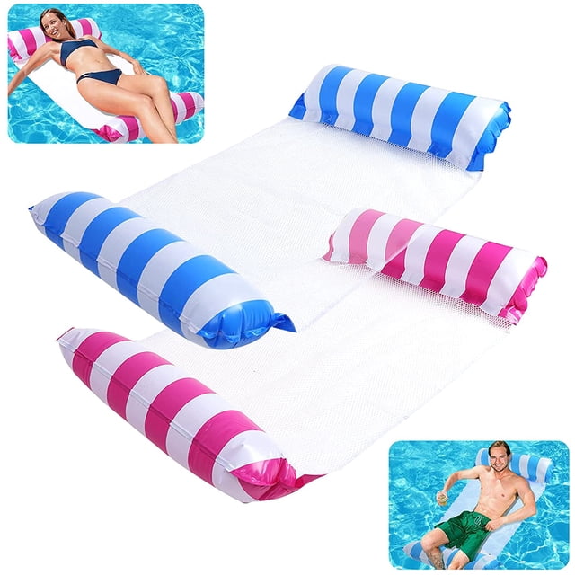 2-Pack Swimming Pool Float Water Hammock Inflatable Lake Lounge Chair for Kids Adults