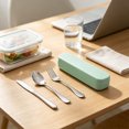 thumbnail image 4 of Stainless Steel Travel Cutlery Set Reusable Flatware With Portable Storage Case For Office Lunch Camping Green, 4 of 6