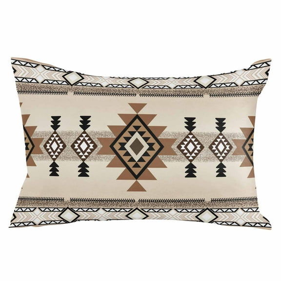 Boho Ethnic Geometric Farmhouse Throw Pillow Cover, Pillowcase Protectors with Zipper, Breathable Decorative Lumbar Pillow Case Cover, Pillow Shams for Couch Sofa 16x24Inch