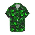 thumbnail image 2 of PiGOGI Men's Green Button Down Short Sleeve Shirt Casual Turndown Collar St Patricks Day Blouse Black XL, 2 of 5