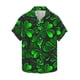 thumbnail image 2 of Ceisia Men's St. Patrick's Day Fluorescent Shamrock Print Stretch Short Sleeve Shirt Black XXXXL Gifts, 2 of 5