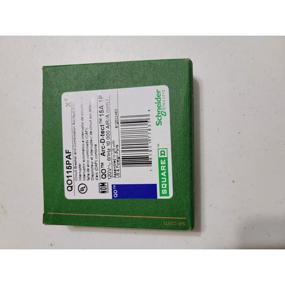 Square D QO115PAF 15-Amp Single-Pole Plug-On Neutral CAFCI Circuit Breaker