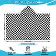 thumbnail image 2 of Black White Triangle Checkered Pattern Hooded Bath Towel，60"x35" for Ages 3 To 12 Kids, Quick Dry Lightweight Soft Microfiber Hood Beach Towel Cover Up for Kids, 2 of 7
