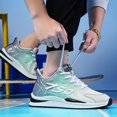 thumbnail image 7 of Mens Elevator Sneakers Invisible Height Increasing Elevator Shoes cloud runners 2.4" boost Taller Lightweight Breathable Mesh Upper Hidden Heel Trainers Lace-up Sports Shoes Green 43, 7 of 7