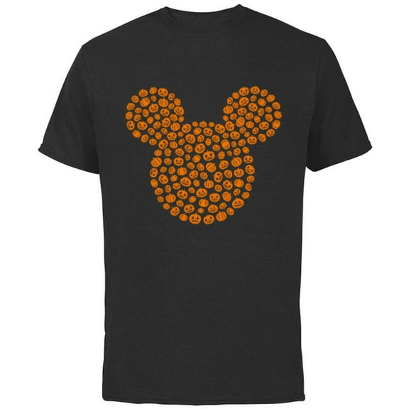 Disney Mickey Mouse Jack-O'-Lanterns Halloween - Short Sleeve Cotton T-Shirt for Adults - Customized-Black