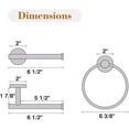 thumbnail image 3 of Wall Mounted Towel Ring and Toilet Paper Holder Set, 304 Stainless Steel, 2 Set Bathroom Hardware Accessories for Bathroom, Kitchen, 3 of 10