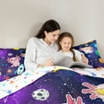 thumbnail image 4 of Manfei Cartoon Axolotl Bedding Comforter Set 7-Piece for Kids, Cosmos Outer Space Full Bedding Set, Nebula Astrology Planets Fitted Sheet Flat Sheet, Ultra Soft Home Decor, 4 of 8