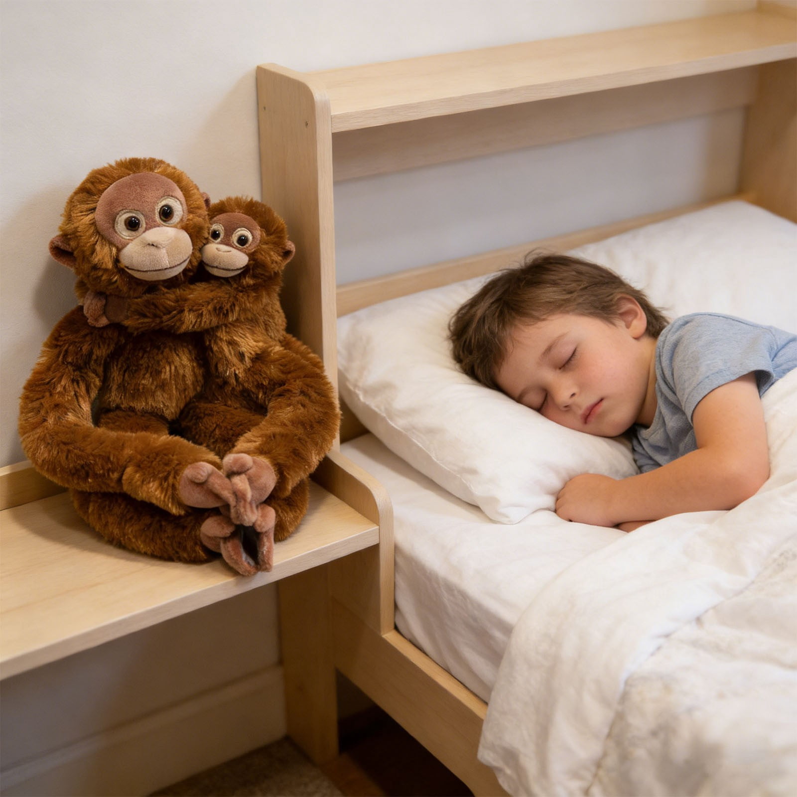 Cuddly Orangutan Stuffed Animal with Baby Monkey 13 inch Soft Plush Toy Set for Kids Boys Girls Huggable Adorable Gift (Style-b)
