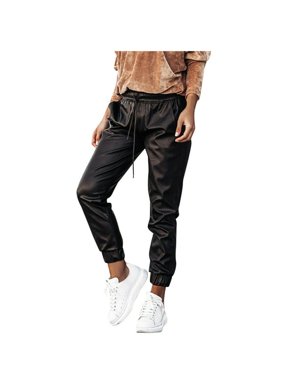 Leather Joggers Pants