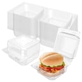 thumbnail image 4 of 100 Count Clear Plastic Hinged Clamshell Takeout Tray Food Clamshell Containers for Dessert, Cakes, 4 of 5