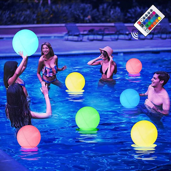 Gas Emitting Light Bulb LED Ball Light RGB Color Changing Floating Pool Light Shower And Play Light Decorative Light Water Float Light with Remote 15.7in