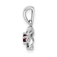 thumbnail image 2 of FB Jewels Sterling Silver Rhodium-plated Floral Garnet Pendant, 2 of 3