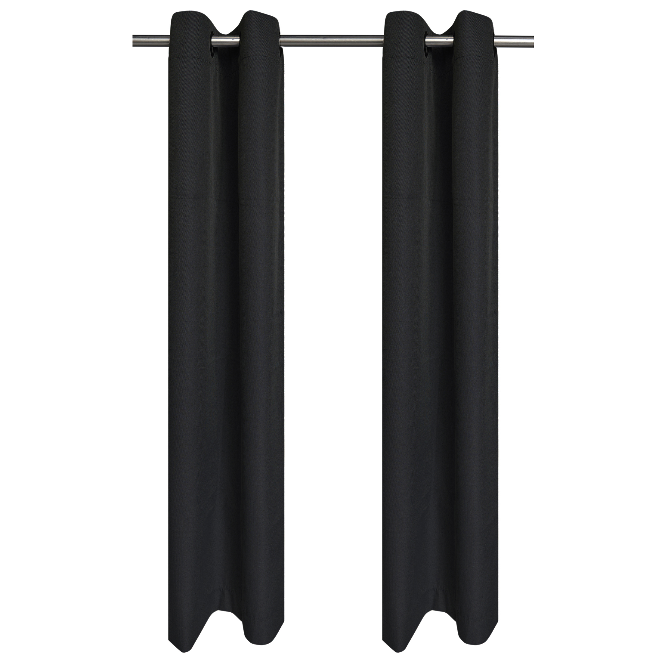 Mainstays Solid Blackout Curtains, Black, 30x63 Inches, 2 Panels photo 2
