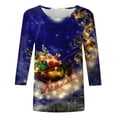 thumbnail image 5 of Pntutb - Camiseta holgada con estampado de moda para mujer, blusa de manga 3/4, cuello redondo, tops casuales Pntutb Pntutb-1399, 5 of 5
