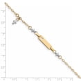 thumbnail image 3 of 14k Two-tone Polished and Textured Cross Baby ID with .5in ext. Bracelet, 3 of 3