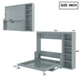 thumbnail image 4 of Generic Queen Size Murphy Bed with Desk and Bookshelf, Gray, 4 of 9