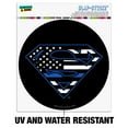 thumbnail image 2 of Superman Thin Blue Line Flag Shield Logo Automotive Car Window Locker Circle Bumper Sticker, 2 of 7