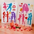 thumbnail image 4 of 12 Pcs Couple Silhouette Painting Stencil 8.3x11.7 inch Reusable Boy Girl Drawing Template DIY Romantic Love Valentine's Day Decor Stencil for Painting on Wood Wall Fabric Furniture Colorful, 4 of 7