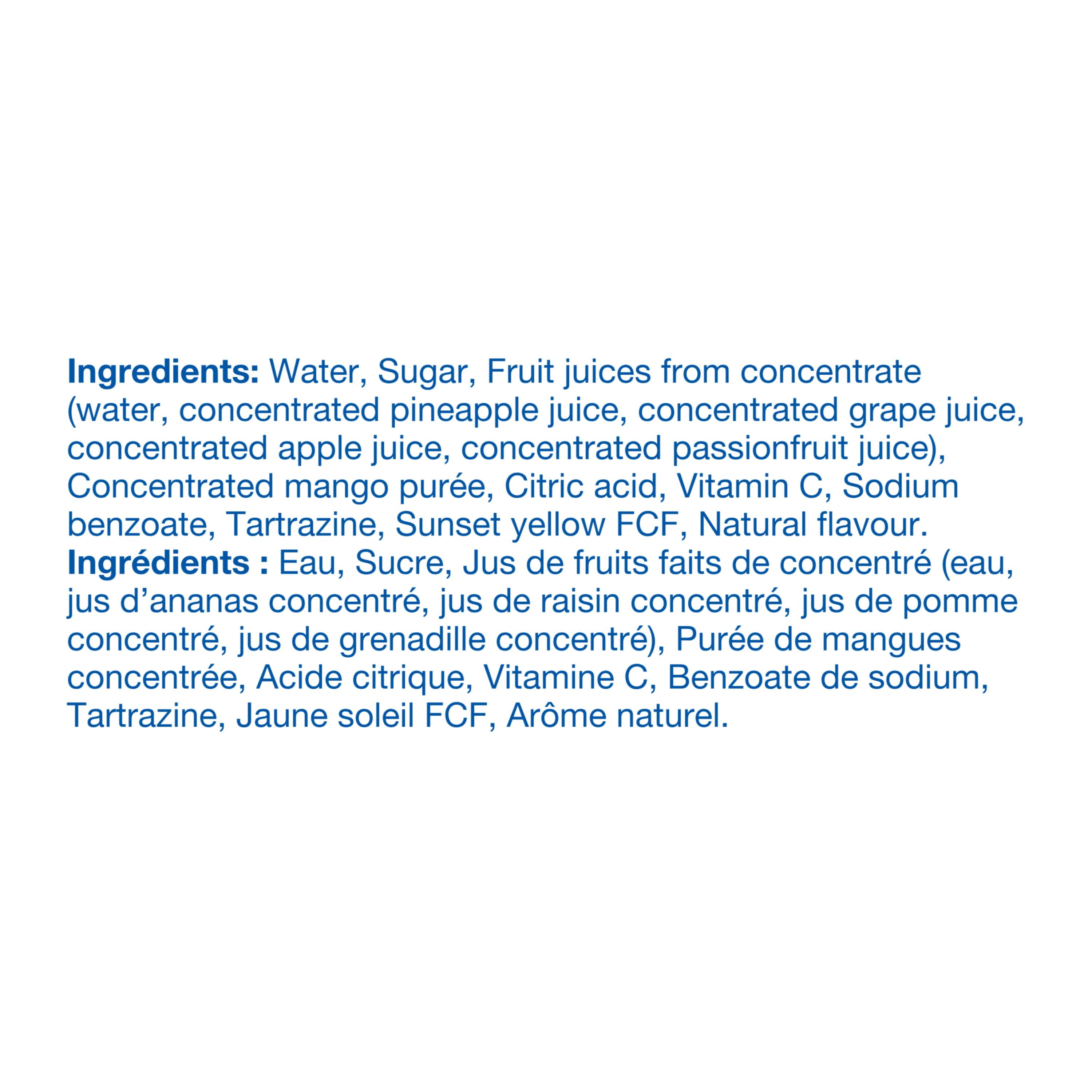 Dole Cocktail de Jus Ananas Passion Mangue 12 x 340 mL, Canettes 12x340mL