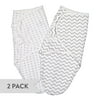 Swaddleez - Swaddle Blanket, Adjustable Baby Wrap 2 Pack Grey Chevron and Polka Dots 0-3 Months