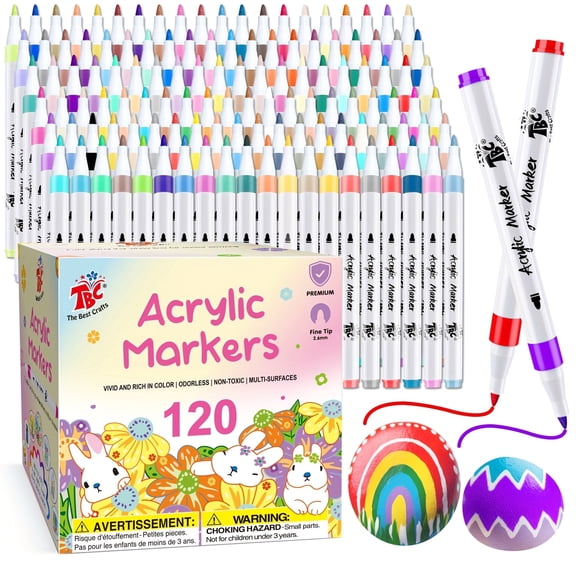 TBC The Best Crafts 120 Color Acrylic Paint Markers