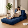 thumbnail image 3 of Convertible Folding Sofa Bed with Back Support, Portable Chair for Living Room Bedroom, Navy, 3 of 8