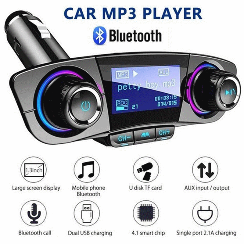 Wireless Bluetooth FM Transmitter Radio Car Kit MP3 Music Player /& 2 USB Charger