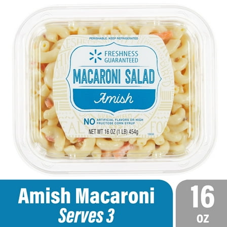 Freshness Guaranteed Amish Macaroni Salad, Ready to Serve, 16 oz Small Tub (Refrigerated)