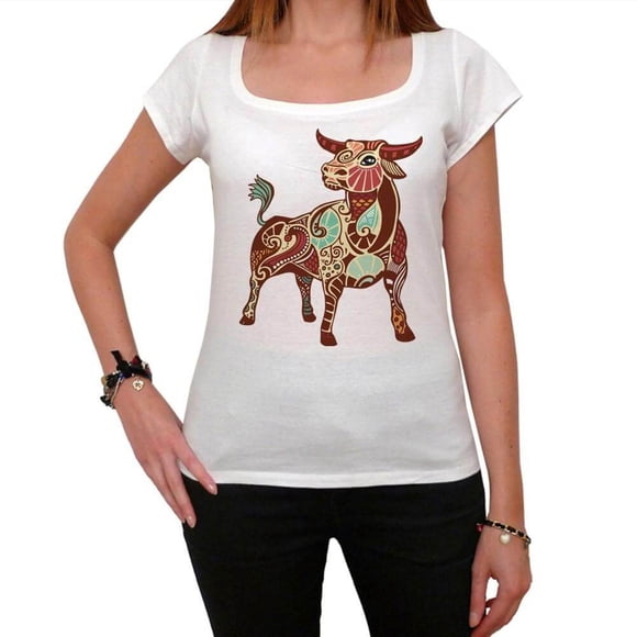 Women's Graphic T-Shirt Taurus Zodiac Sign Eco-Friendly Ladies Limited Edition Short Sleeve Tee-Shirt Vintage Birthday Gift Novelty