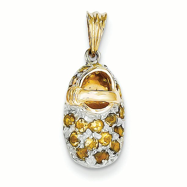 Pendant Gemstone - 14K White And Yellow Gold November Birthstone ...