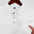 thumbnail image 5 of KLHDSF Men's Knit Polo Shirts Casual Short Sleeve Button Down Polo Shirt Classic Golf Shirts White XXXL, 5 of 7