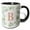 Black/White, variant on 3drose, Monogram Initial Letter B in Gold Framed in Leaves and a Gold Square., 11oz Two-tone Red Mug