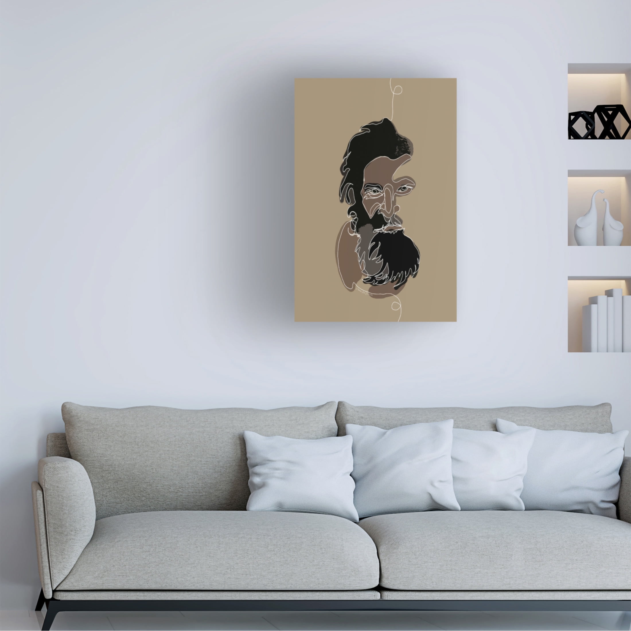 Canvas Wall Art - Cherie Roe Dirksen 'The Bearded Man' Wall Art for Living Room, Bedroom, or Office Décor by Trademark Fine Art - 30 x 47 Inches
