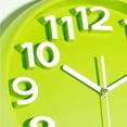 thumbnail image 2 of Reloj de pared grande de 33 cm, relojes decorativos de estilo silencioso y moderno, ideal para cocina, comedor, dormitorio, oficina. Gran pantalla 3D, función con Pilas Verde Verde 33, 2 of 5
