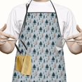 thumbnail image 2 of Light Blue Christmas Tree Pattern Apron-Garden Aprons for Women with Pockets-Cotton Linen Waterproof Kitchen Cooking Gardening Aprons Adjustable for Kitchen,Cooking,BBQ and Salon 33"x27", 2 of 5