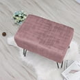 thumbnail image 3 of Dark Rose Velvet Tufted Ottoman Entryway Bench, 19.5"x12.5"x17"H Comfy Furry Makeup Stools Sturdy Foot Rest Stool Bedroom End of Bed Living Room Couch Vanity Home Decor Outdoor, 3 of 18