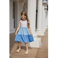 thumbnail image 4 of Arshiner Dresses for Girls Toddler Elastic Waist Loose Dress Summer Tiered Flowy Midi Dress Toddler Girl Dress, 4 of 6