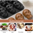thumbnail image 3 of SENIURIS Skull Molds for Baking, 6 Cavity Pirate Skull Cake Pan Silicone Mold For Halloween and Party Baking., 3 of 7