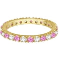 thumbnail image 2 of Diamond and Pink Sapphire Eternity Ring Stackable 14k Yellow Gold (0.63ct), 2 of 5