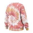 thumbnail image 5 of SCRAWLGOD Tie-Dye Pink Womens Casual Crewneck Sweatshirts Long Sleeve Fashion Tops Loose Fitting Pullovers with Drop Shoulder Design for Shopping Running, L, 5 of 6