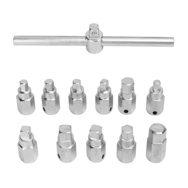 12 Pcs Drain Plug Key Socket Set Axle Oil Sump Spanner Wrench