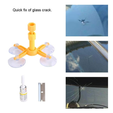 WALFRONT Car Auto Windshield Repair Kit Glass Crack Resin Sealer Windscreen Restore Fix Set Four-angle, Crack Windscreen Restore,Windshield Repair